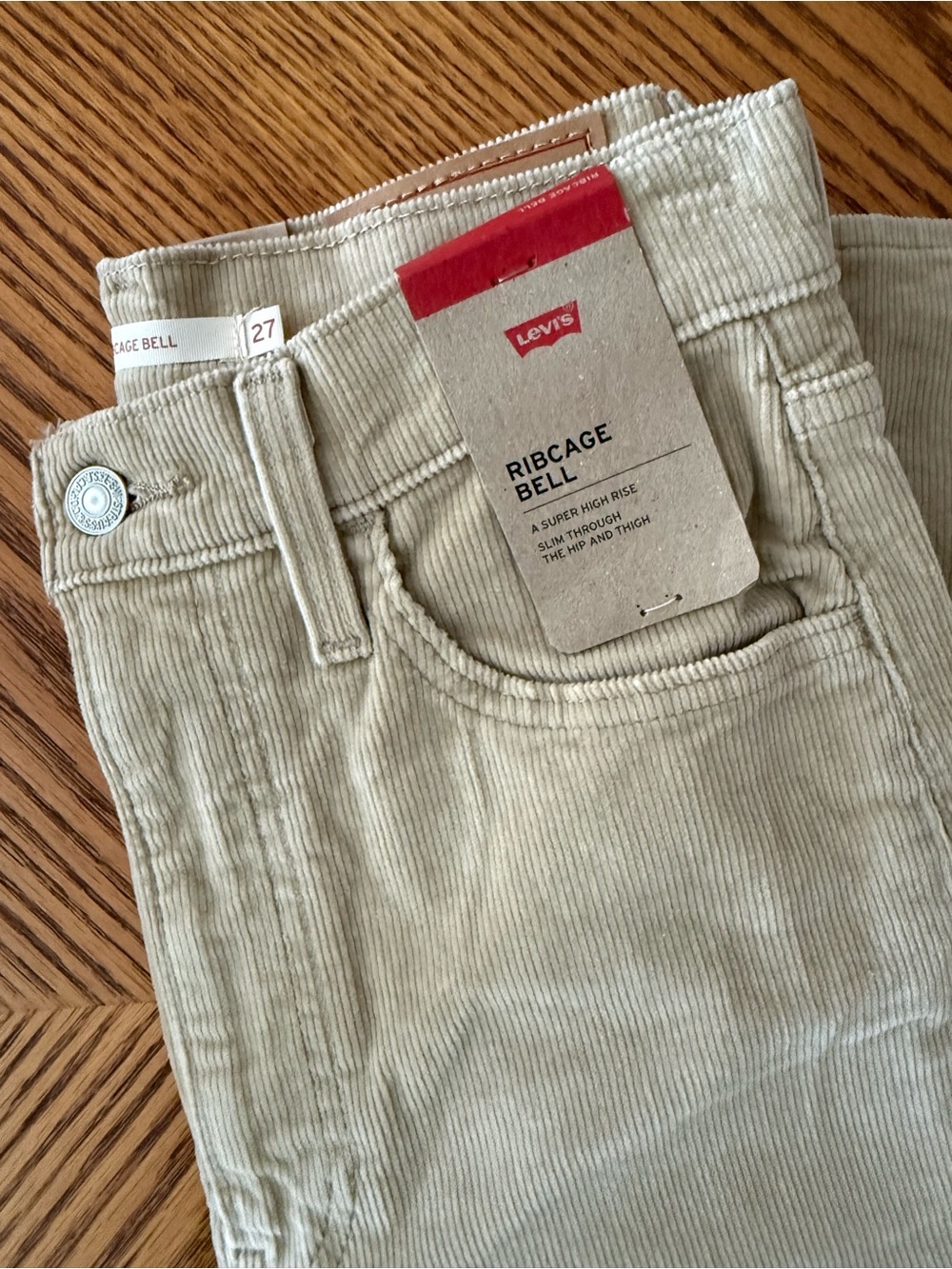 LEVI'S Ribcage Bell Corduroy Pants - Safari - Picture 7 of 12